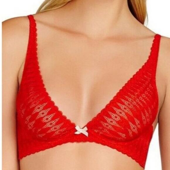 Heidi Klum Intimates Dreamtime Lace Bra H20-1224 Red Size 32D - Picture 1 of 1